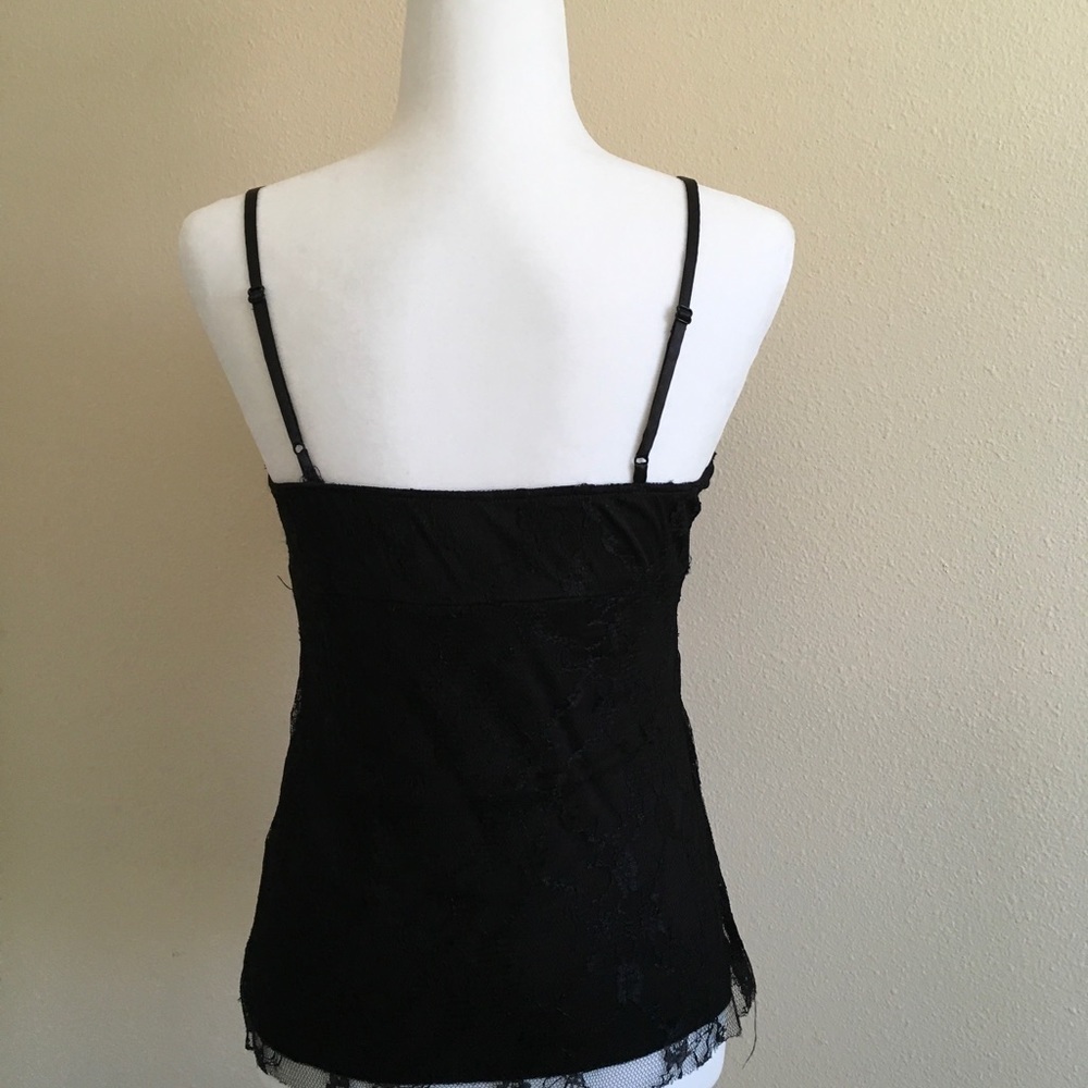 Black Lace Cami With Satin Detailing - Picture 2 of 3